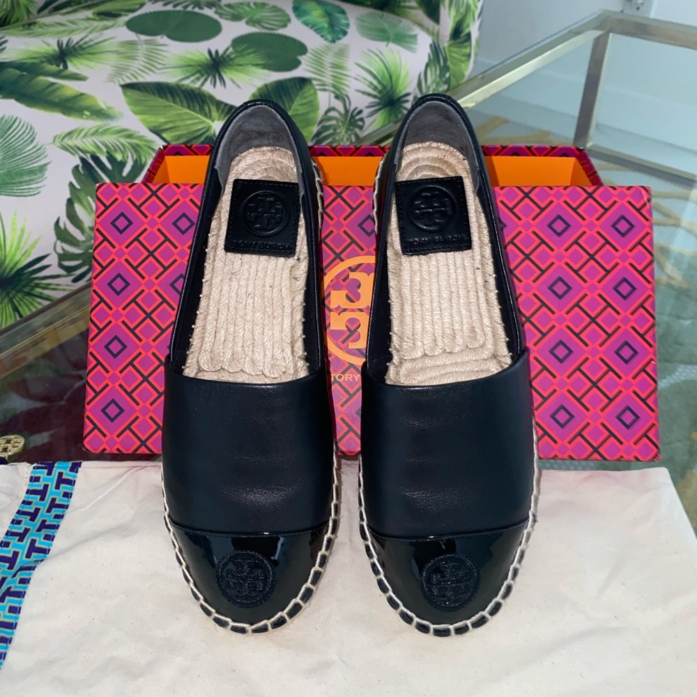 Tory Burch espadrilles flats, color-block patent leather